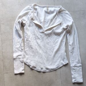 Free People Intimacy White Long Sleeve Top